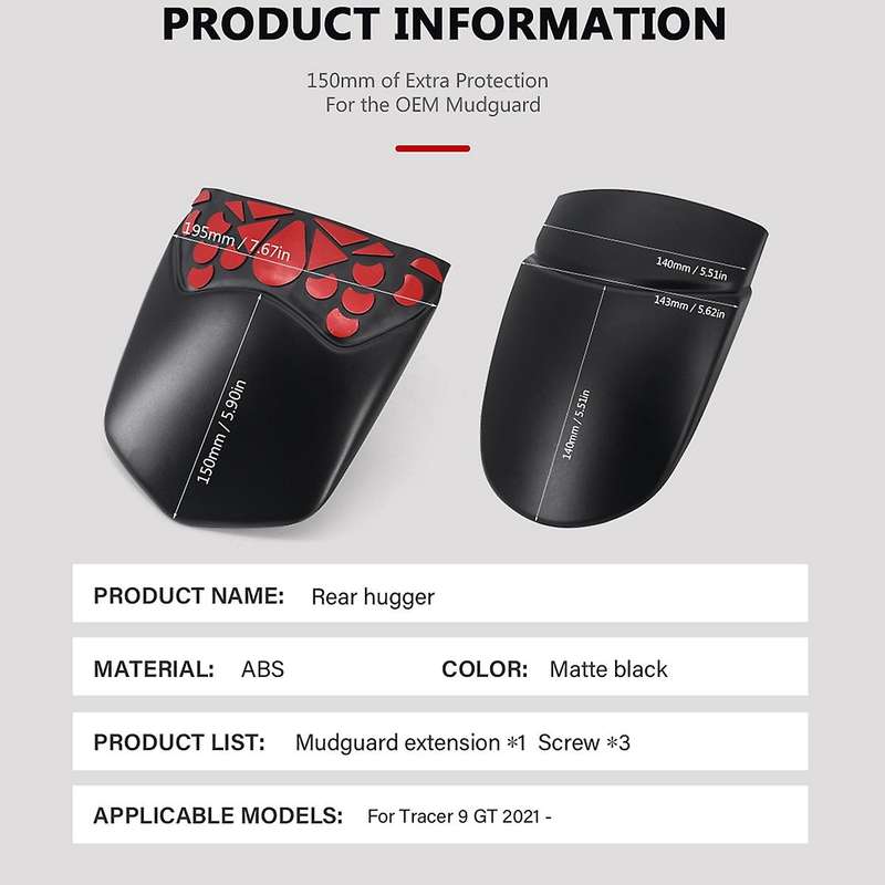 Motorcycle Accessories Front / Rear Fender for Yamaha Tracer 9 Gt