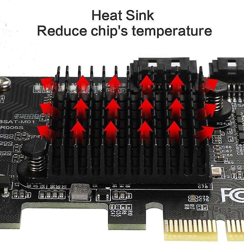 8 Ports ,pcie X1 Non Raid Controller Card for Sata Iii 6g Hard Drives