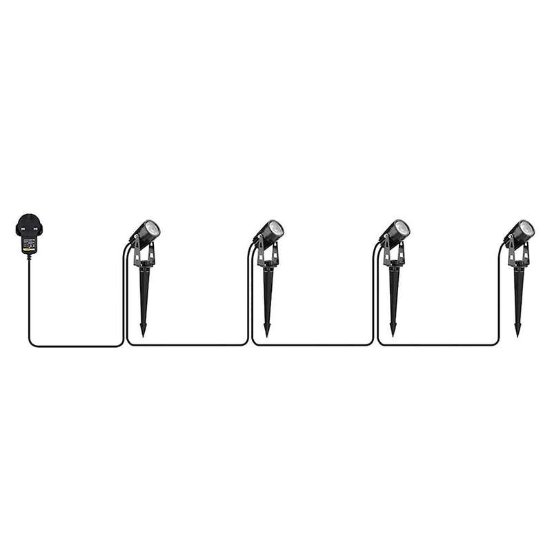 4 In 1 Led Rgb Garden Outdoor Spot Light Garden Lawn Lamp -uk Plug