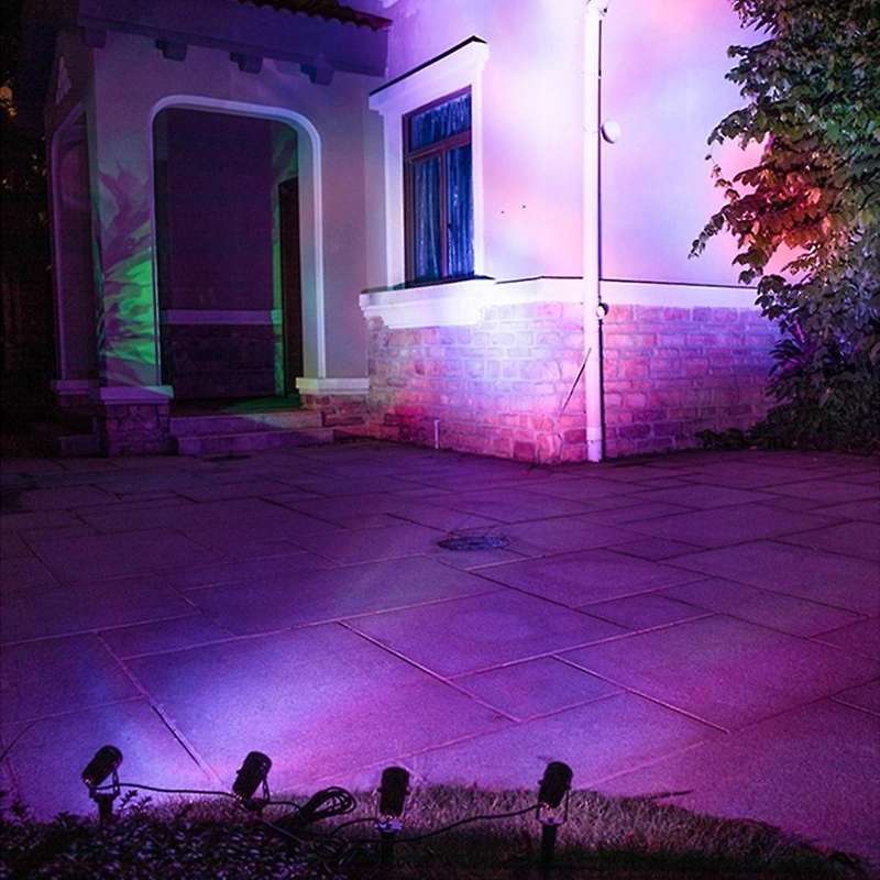 4 In 1 Led Rgb Garden Outdoor Spot Light Garden Lawn Lamp -uk Plug