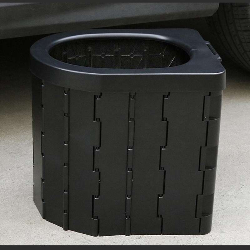 Portable Toilet Folding Commode Porta Potty Car Toilet Black