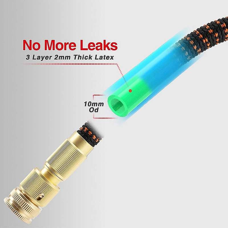 Garden Hose, 3-layer Latex Hose Pipe, Solid Brass Connectors