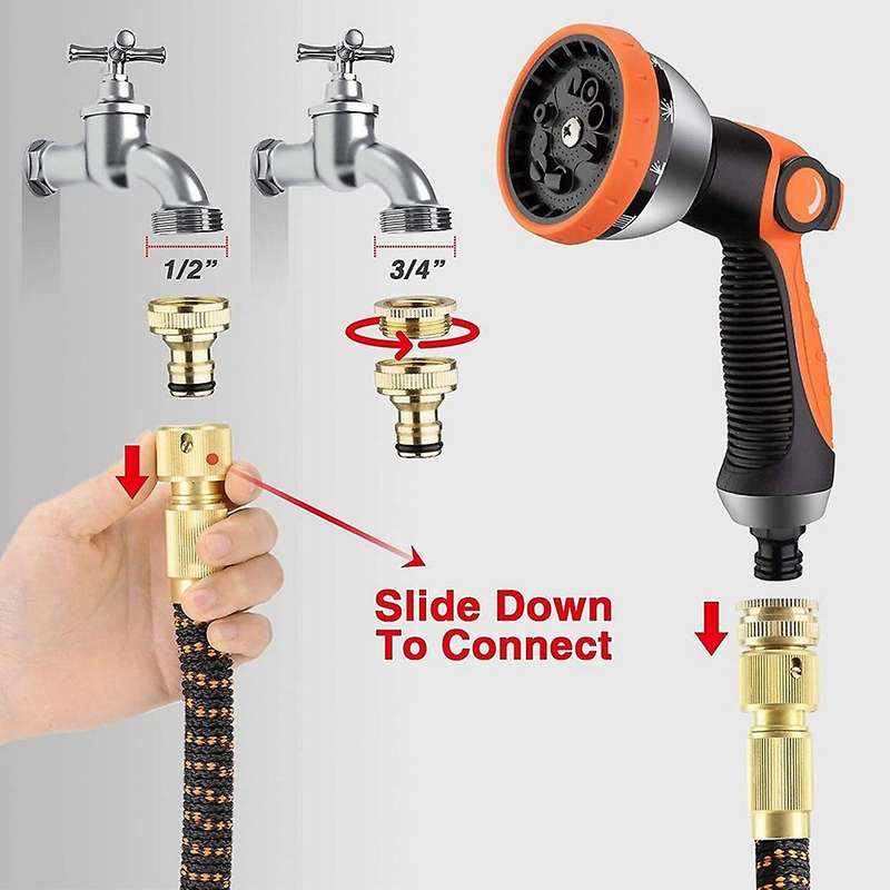 Garden Hose, 3-layer Latex Hose Pipe, Solid Brass Connectors