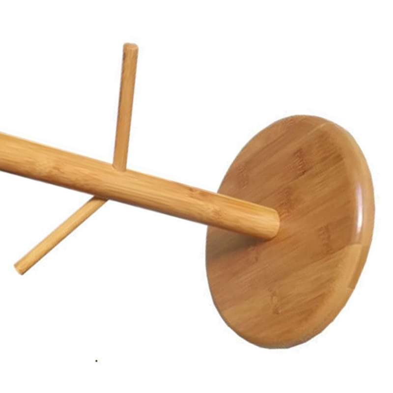 Tree Shape Wood Coffee Tea Cup Storage Holder Stand with 6 Hooks