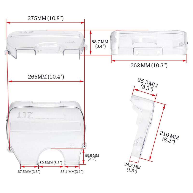 Clear Cam Gear Timing Belt Cover for Toyota Supra 1jz Soarer 86-96