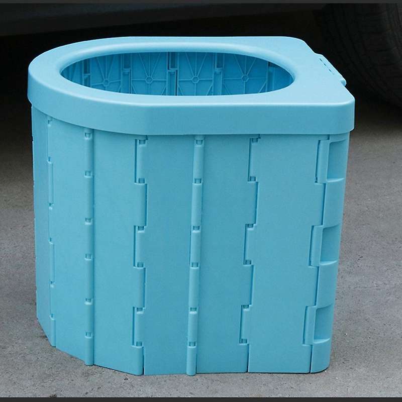 Portable Toilet Folding Commode Porta Potty Car Toilet Blue