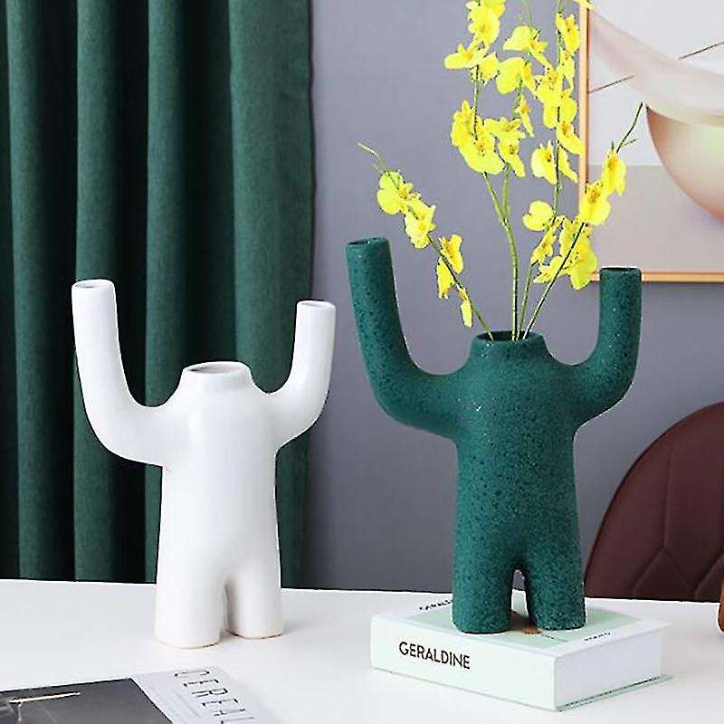 Ceramic Vase Abstract Robot Decoration Countertop Vase Home Decor-1