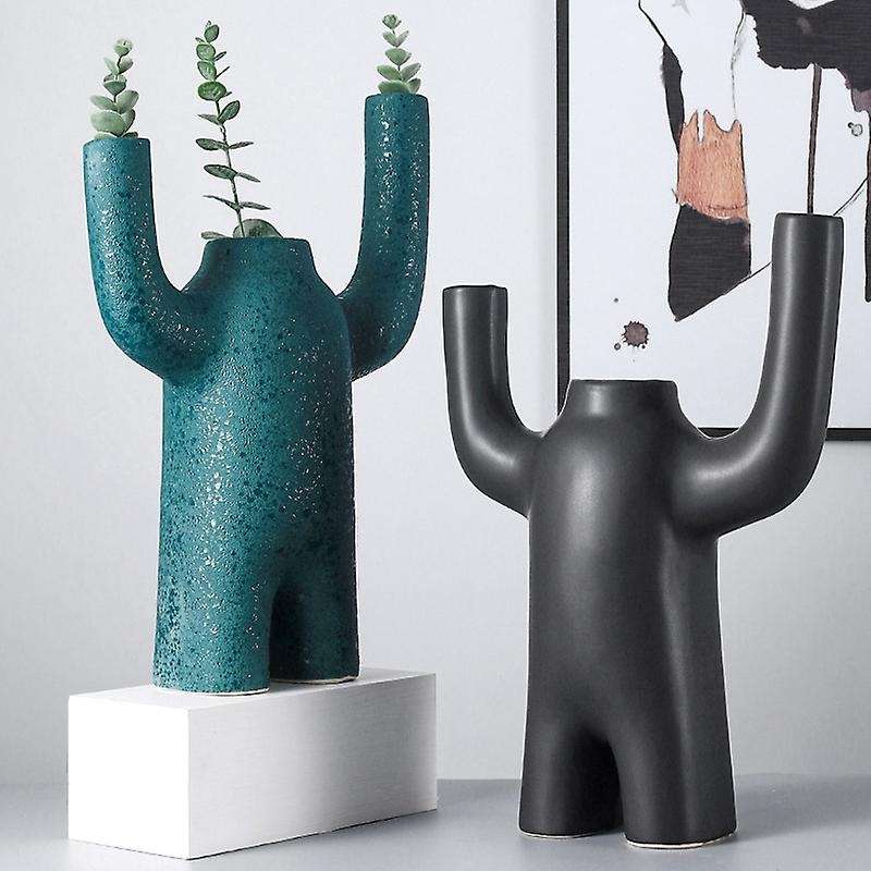 Ceramic Vase Abstract Robot Decoration Countertop Vase Home Decor-1