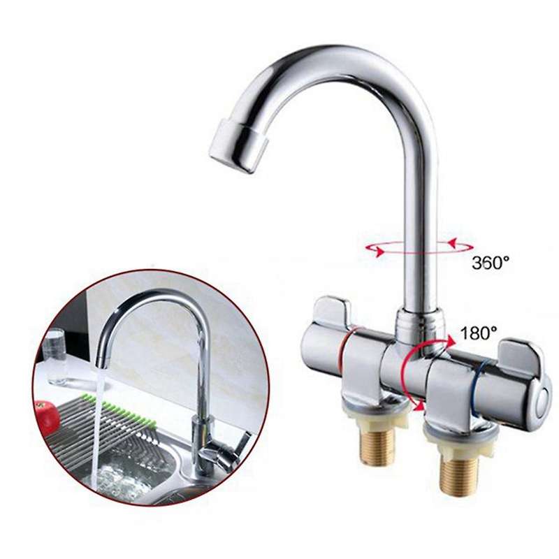 Rv Folding Cold & Hot Water Tap for Bathroom Deck Caravan Rv Mounted