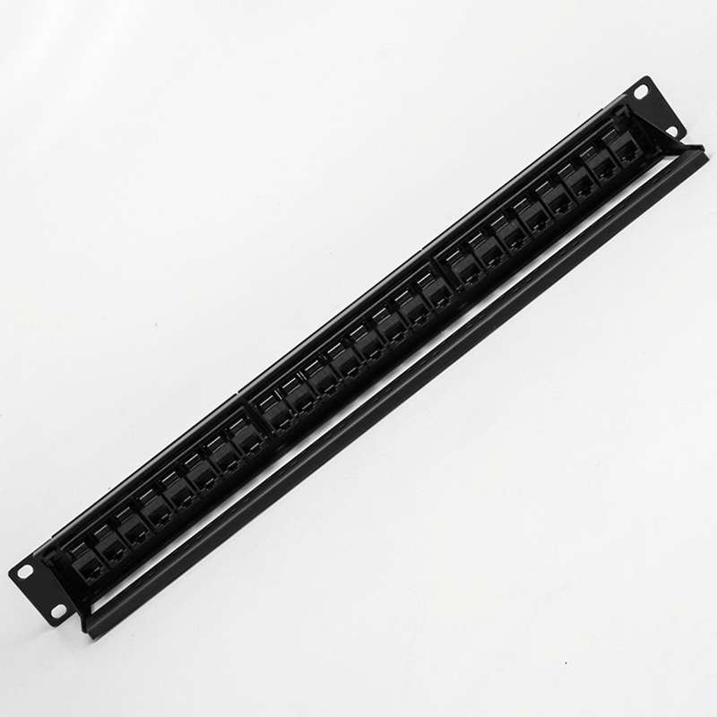 19inch 1u Pass-through 24 Port Cat6 Rj45 Cable Adapter Keystone Jack