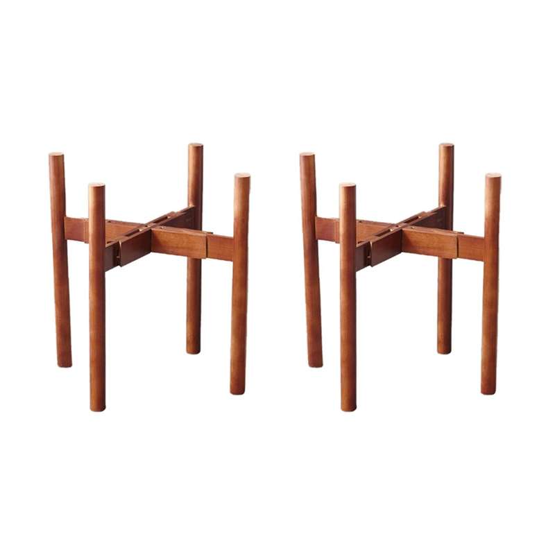 Adjustable Plant Stand, 8 to 12 Inch Bamboo Wood Flower Stand