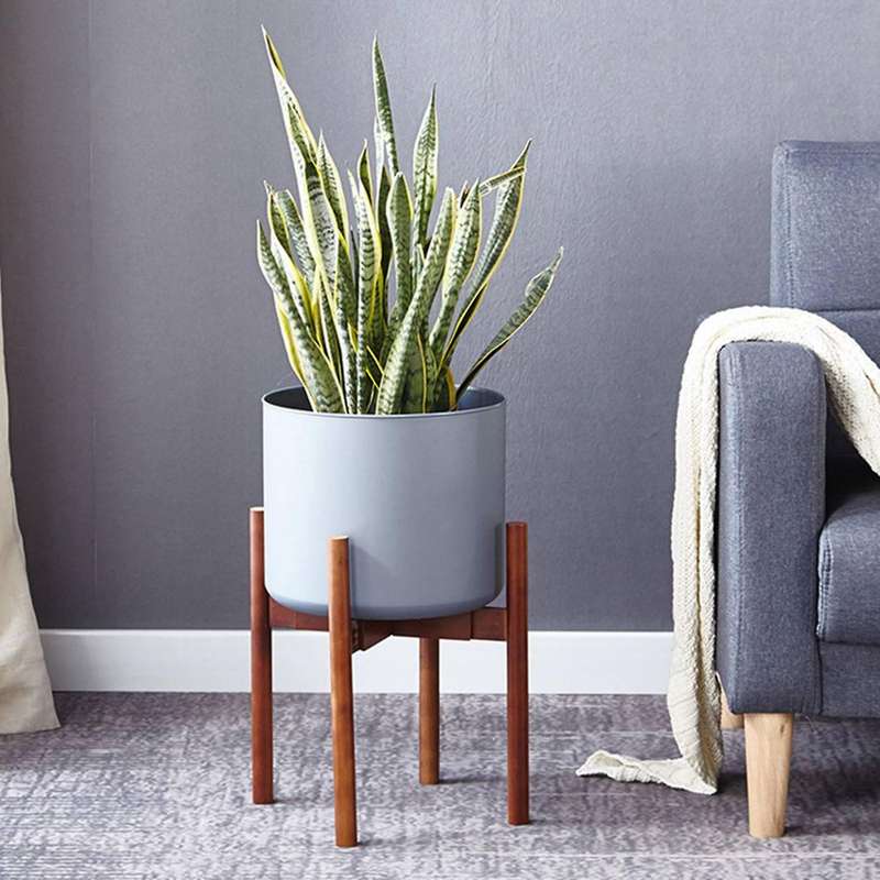 Adjustable Plant Stand, 8 to 12 Inch Bamboo Wood Flower Stand