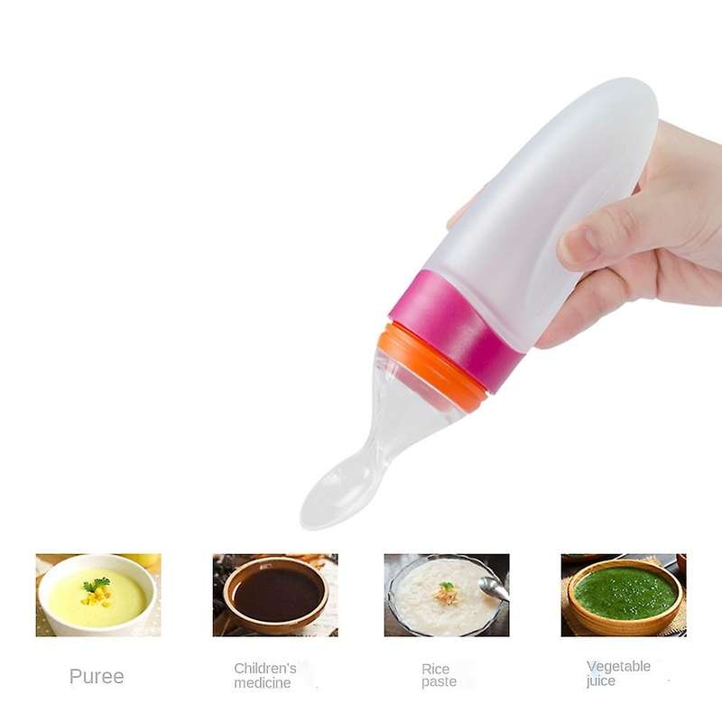 Children's Squeeze Feeding Spoon Baby Tableware Portable B