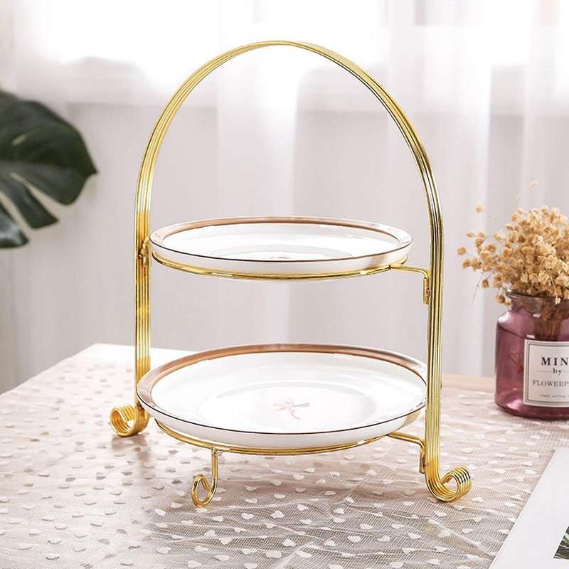 2x Fruit Plate European Two - Layer Snack Rack Cake Display Rack