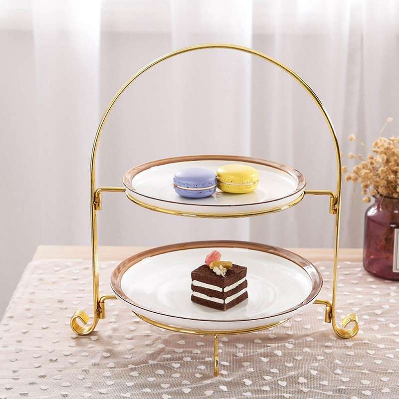 2x Fruit Plate European Two - Layer Snack Rack Cake Display Rack