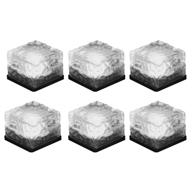 Solar Brick Lights 6 Pack Solar Ice Square Lights Led Deck Lights