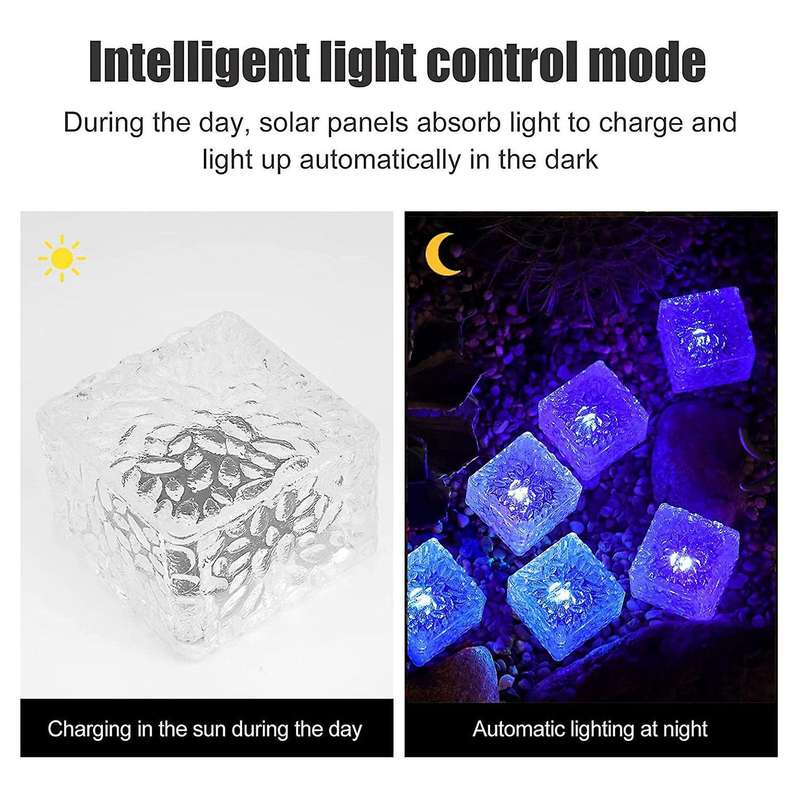 Solar Brick Lights 6 Pack Solar Ice Square Lights Led Deck Lights