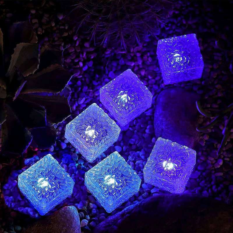 Solar Brick Lights 6 Pack Solar Ice Square Lights Led Deck Lights