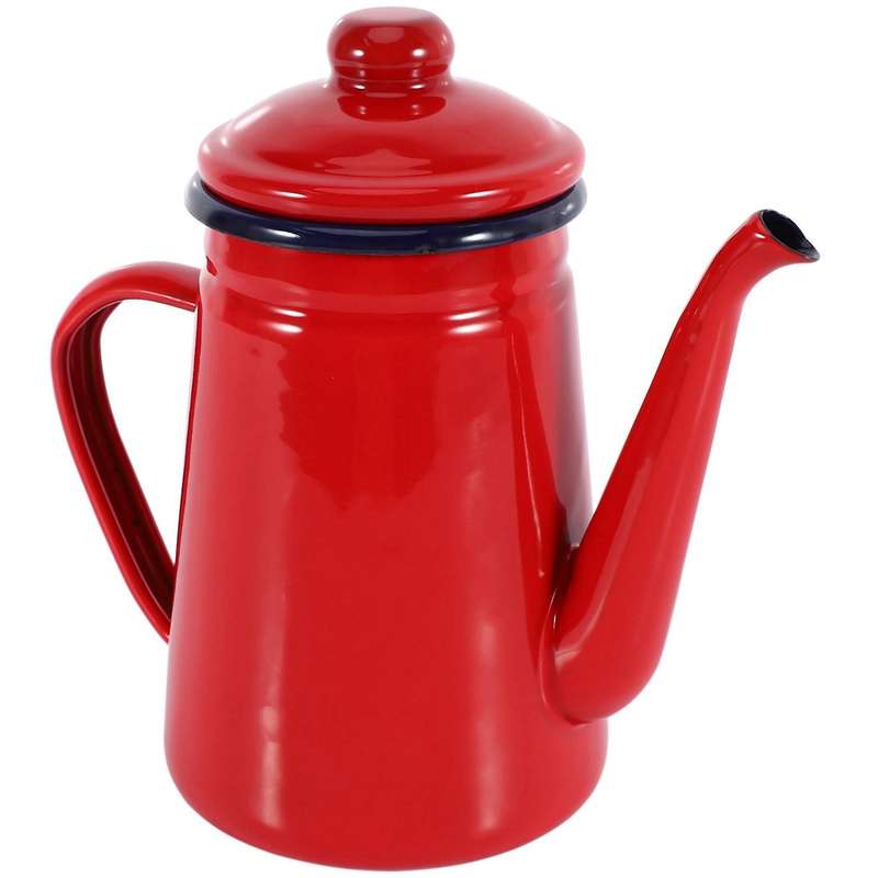 2x 1.1l Enamel Pot Hand Tea Kettle Induction Cooker Gas Stove Red
