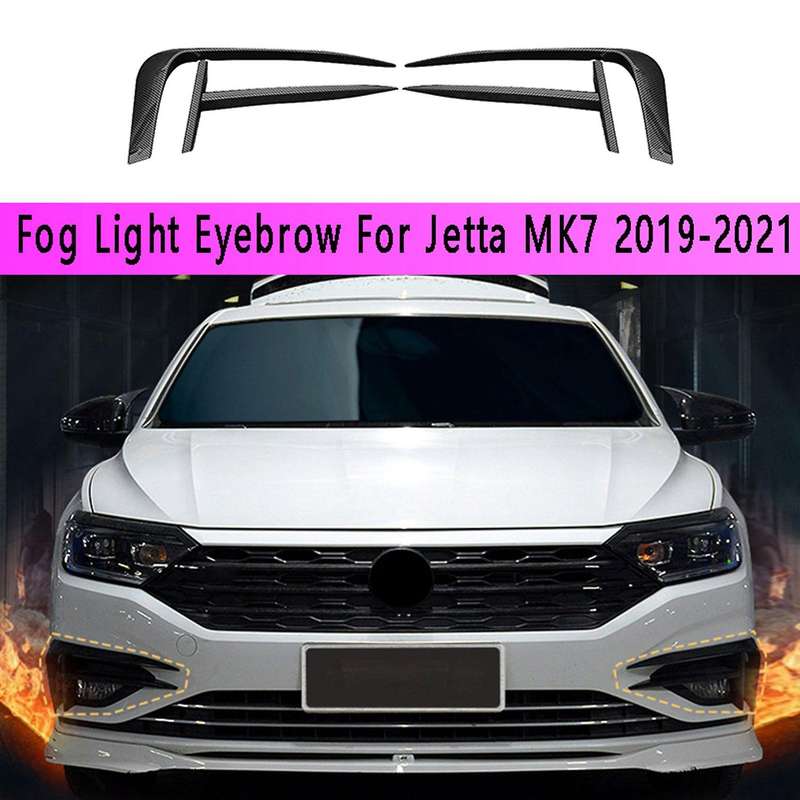 Carbon Fiber Fog Light Eyebrow Eyelid Cover for Jetta Mk7 2019-2021