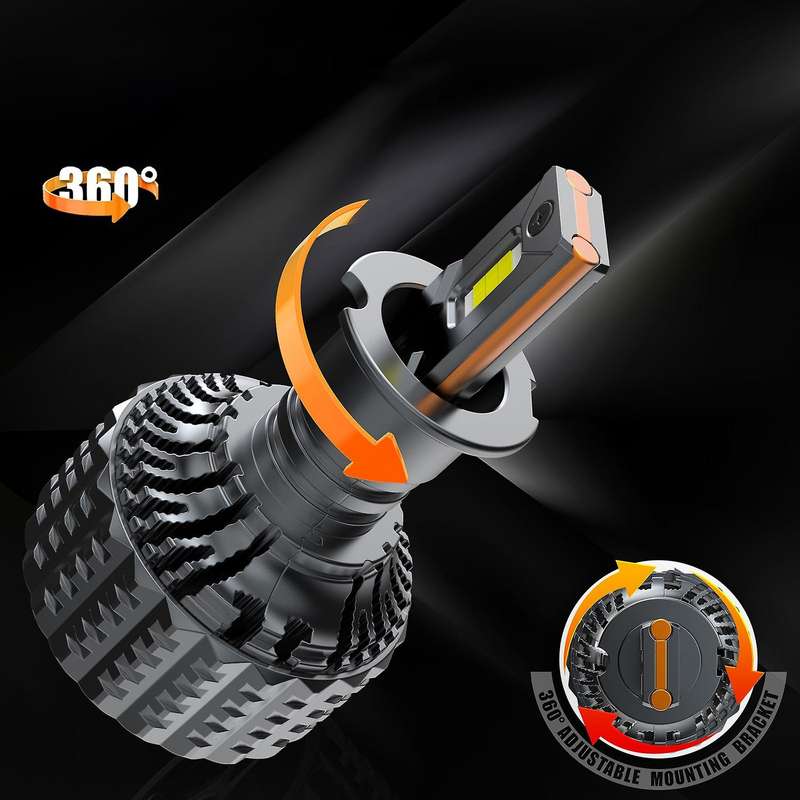 Pack Of 2 H4 Led Bulbs Hi/lo Beam 500k with 12000rpm Turbo Fan