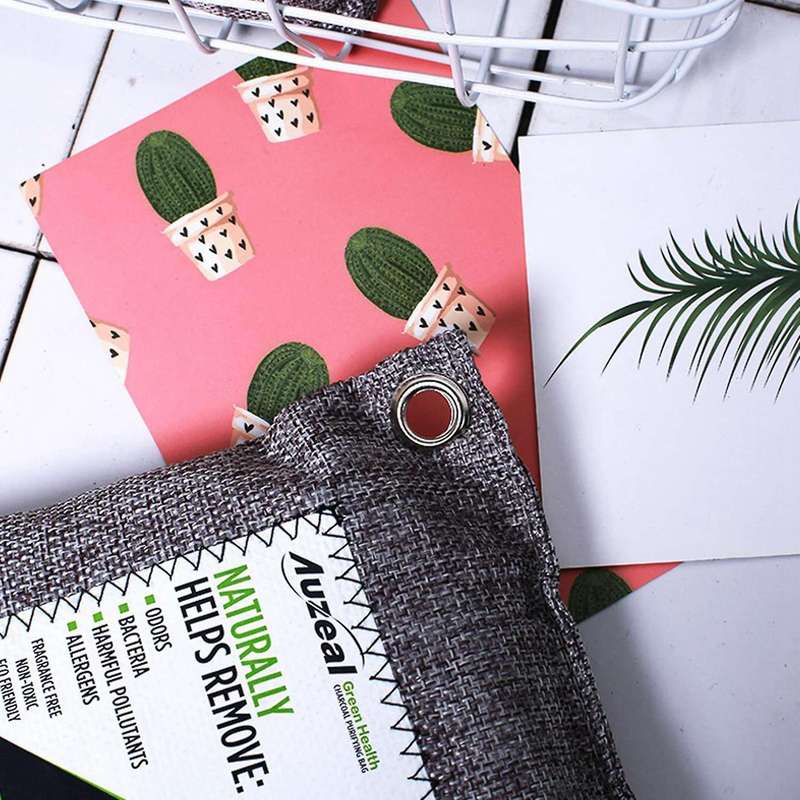 5 Packs Charcoal Odor Eliminator Bags Activated Bamboo for Car Closet