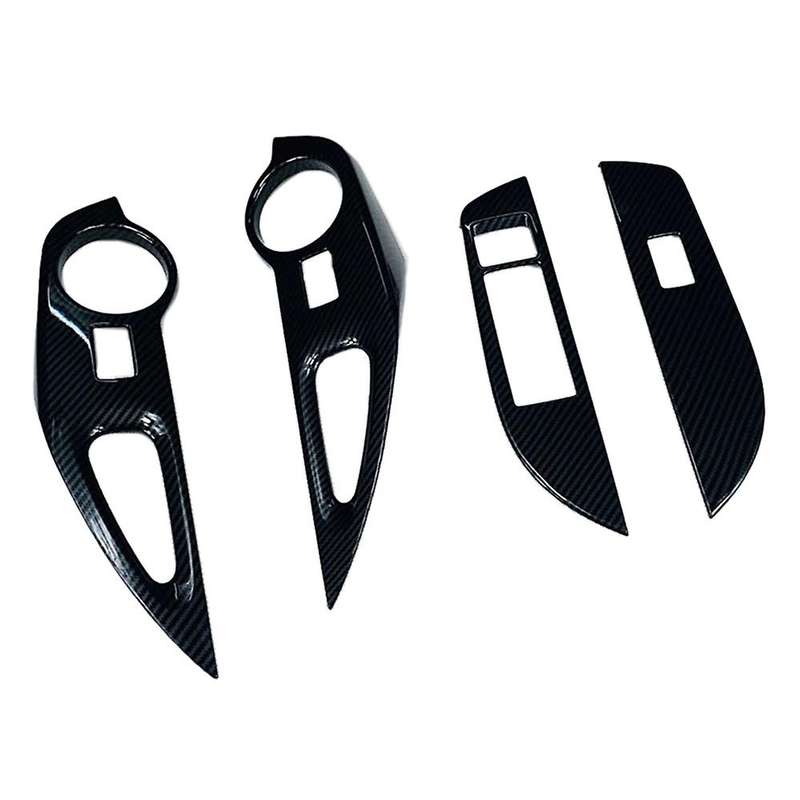 For Toyota Corolla Cross Car Window Lift Switch Cover Carbon Fiber