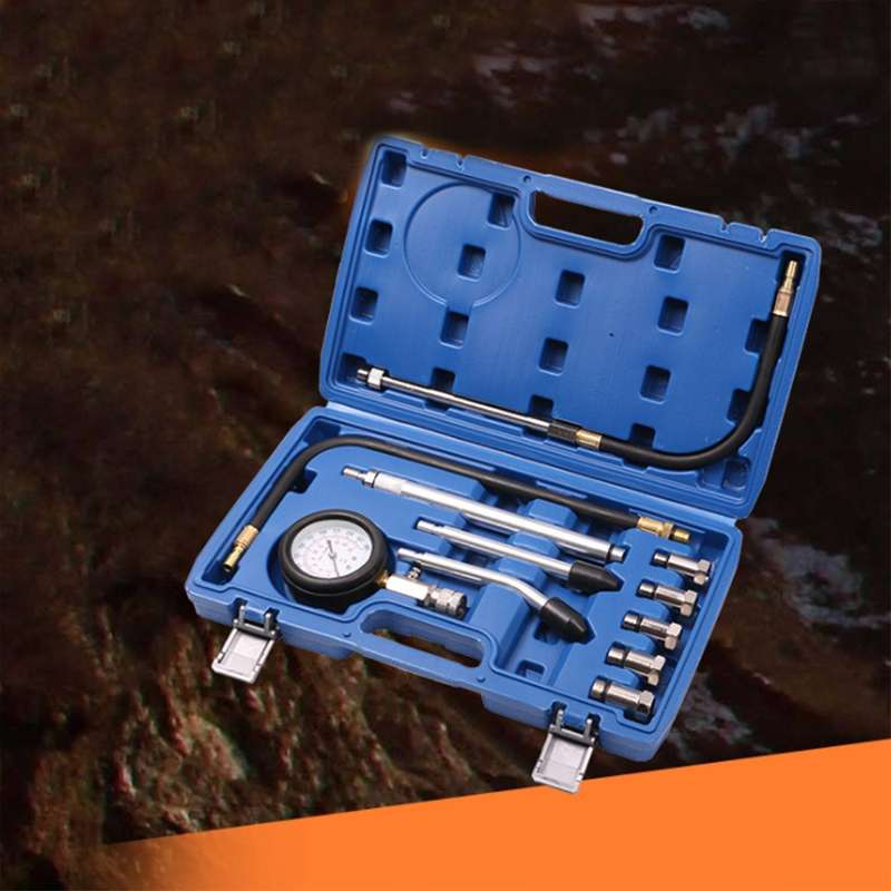 Fuel Pressure Tester Gauge Kit Gasolines Manometer Tool Set for Auto