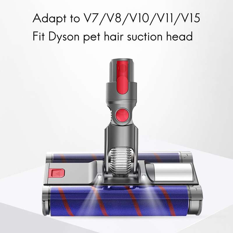 Soft Velvet Double Row Rolling Brush with Lamp Floor Brush Head
