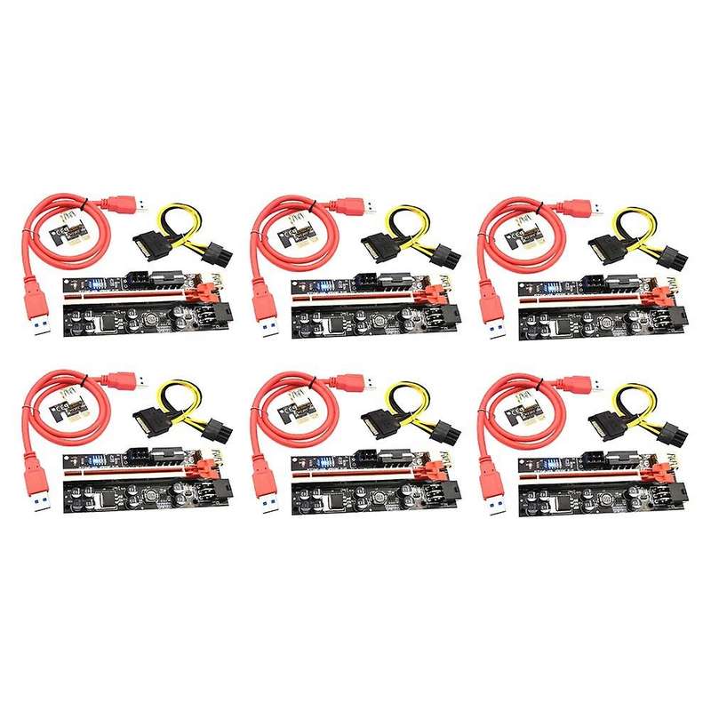 6 Pcs Pcie Riser Ver 009c Plus Pcie 1x to 16x Graphics Card