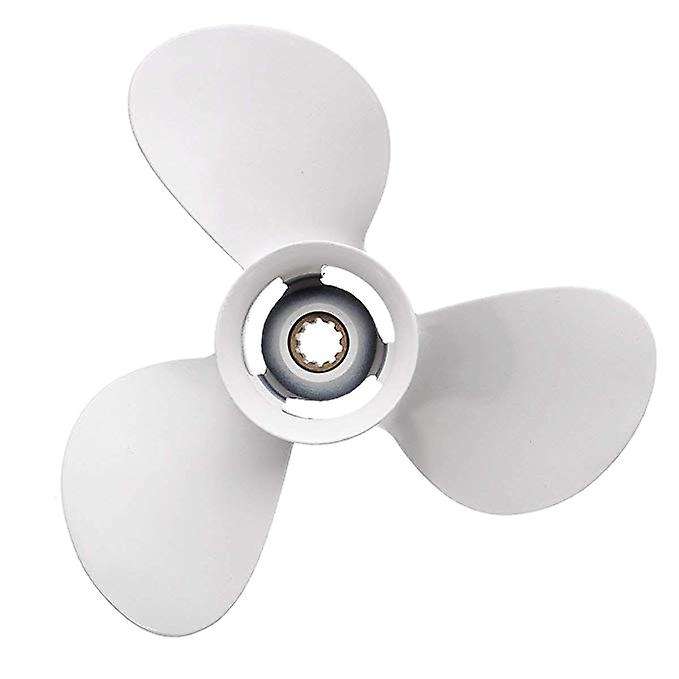 Outboard Propeller Aluminum Alloy 3 Blade Black 10 Spline Tooth