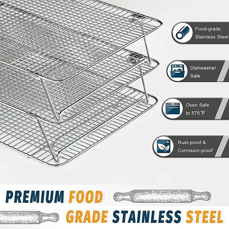 Cooling Rack for Baking, 3 Tier 11.8 Inch X 16.5 Inch,for Cookie