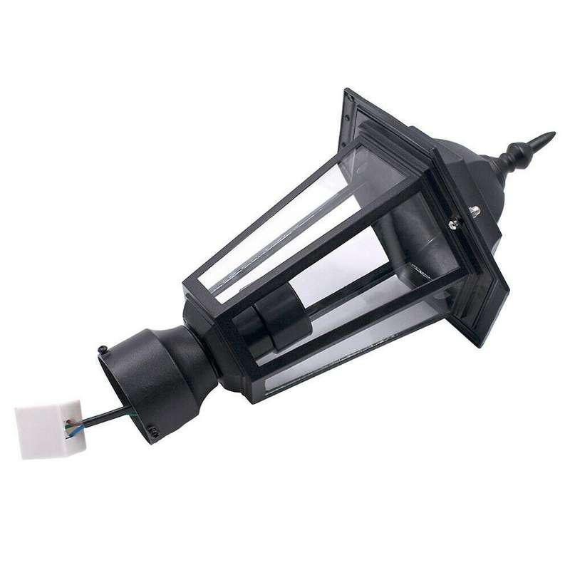 Post Pole Light Outdoor Garden Patio Driveway Yard Lantern Lamp Black