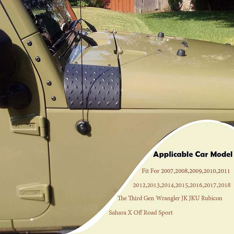 Cowl Body Armor Guard Cover + Rear Tail Light Guard Cover for Jeep