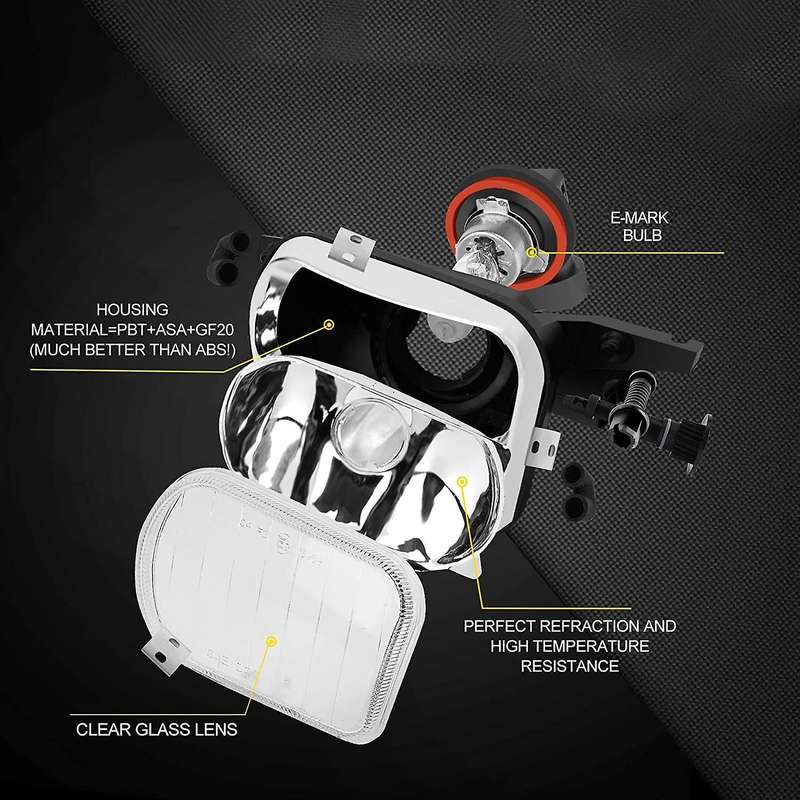 Car Front Bumper Fog Lights Lamp Shell without Bulb for Benz C-class