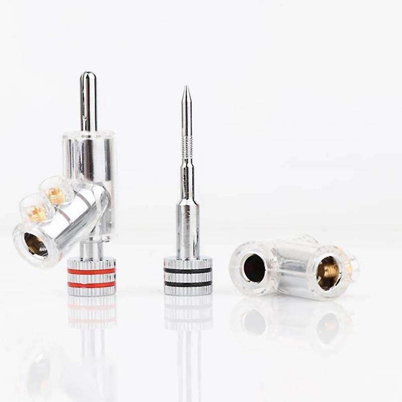 12pcs Hi-end Rhodium Plated Lock Speaker Cable Banana Plug Connector