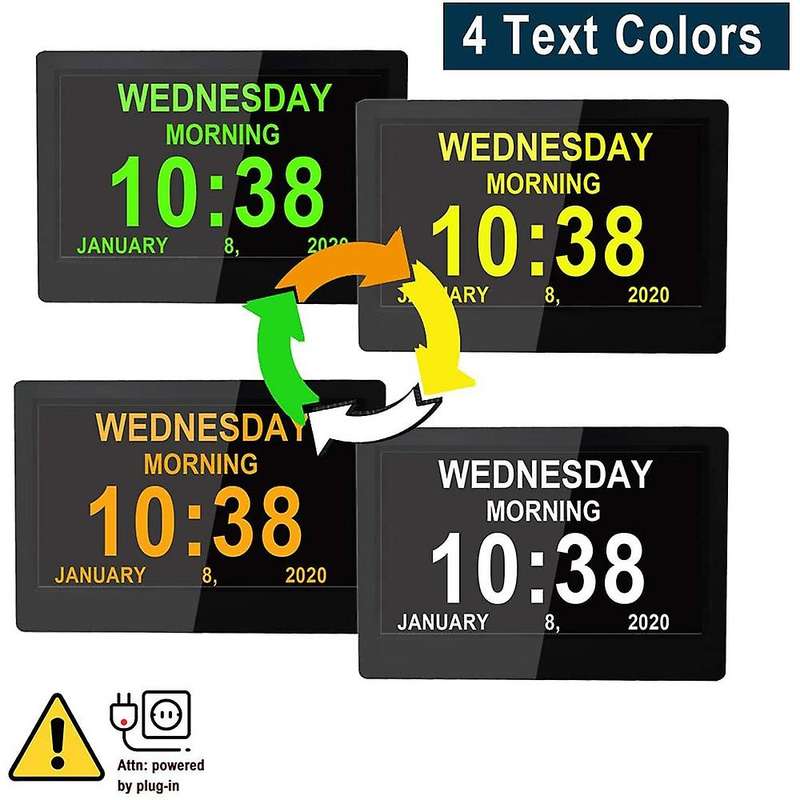 Dementia ,calendar Clock with Large Digits, with Photo Frame,uk Plug