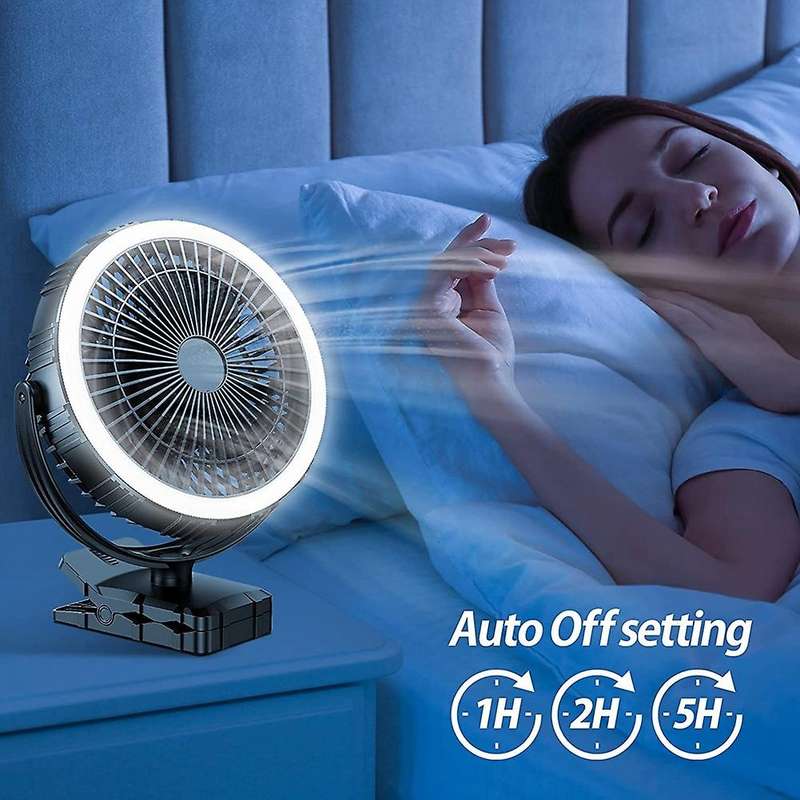 10000mah 8 Inch Camping Fan with Led Lantern with Hook for Travel