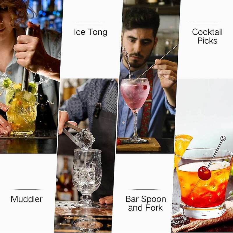 Bar Set Cocktail Shaker Set, Stainless Steel Bartender Kit