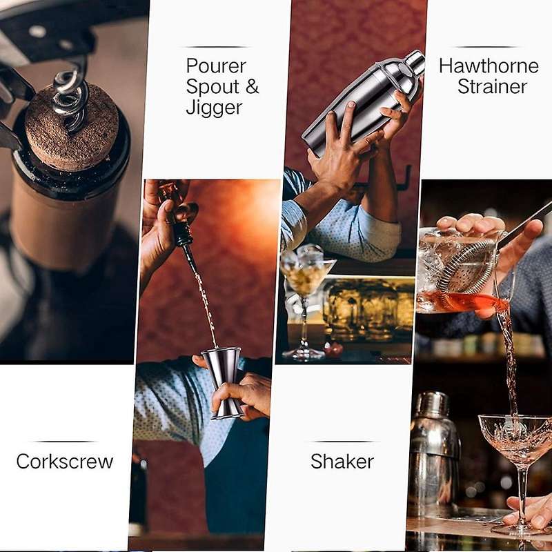 Bar Set Cocktail Shaker Set, Stainless Steel Bartender Kit