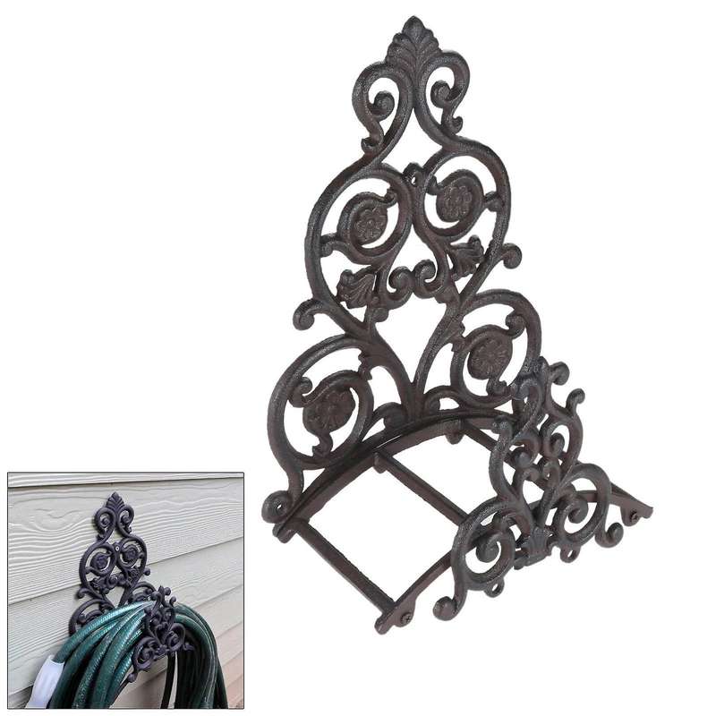Cast Iron Hose Holder Garden Water Pipe Rack Victorian Vintage Decor