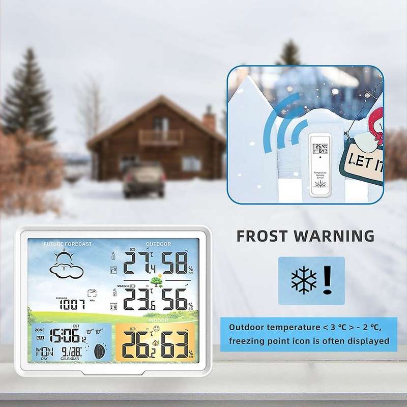 Pt20b Weather Station Indoor Outdoor Digital Calendars (eu Plug)