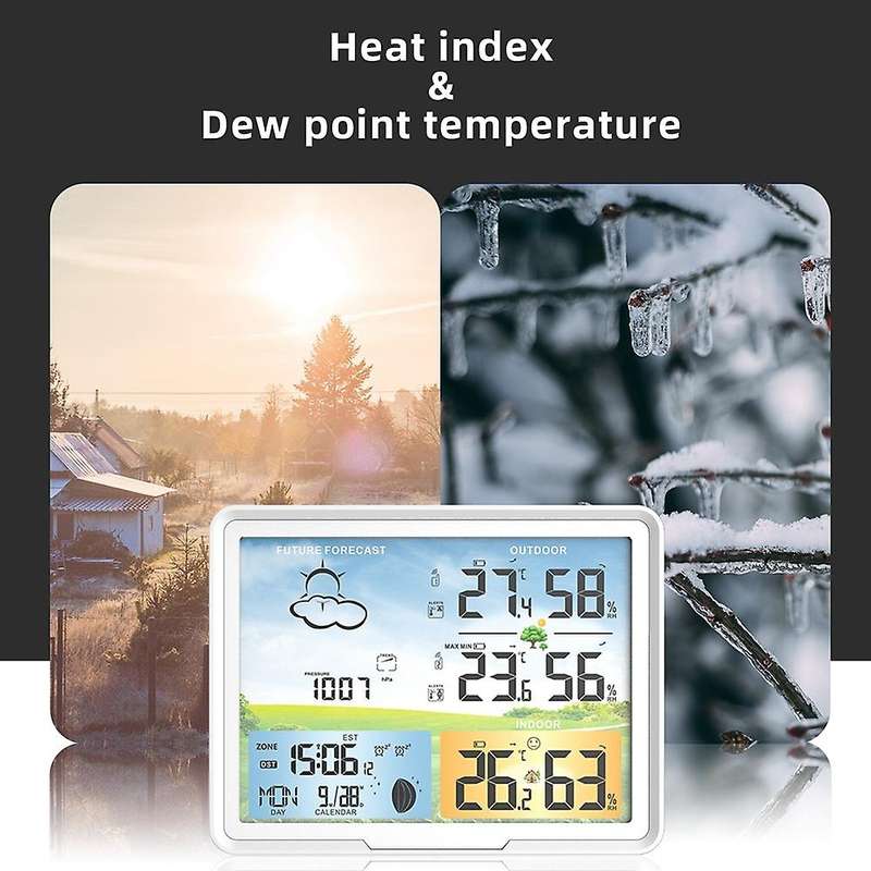 Pt20b Weather Station Indoor Outdoor Digital Calendars (eu Plug)