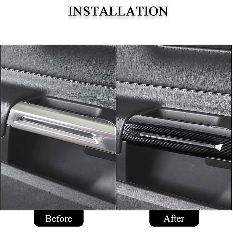 Inner Door Handle Trim Cover Trim for Ford Mustang,abs Carbon Fiber