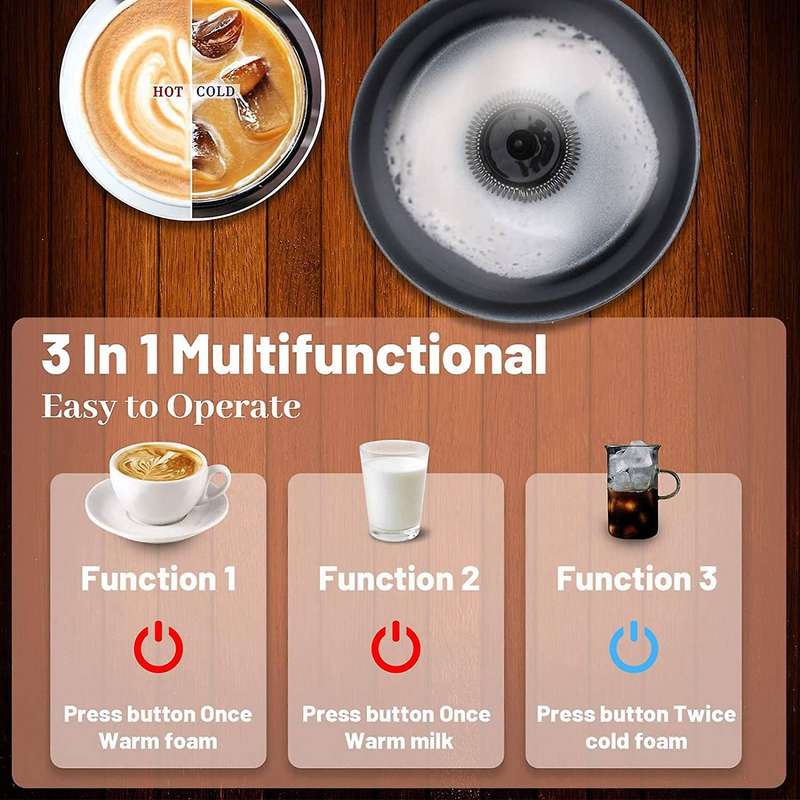 Milk Frother, Electric Foam Maker Hot and Cold Foam Maker Eu Plug