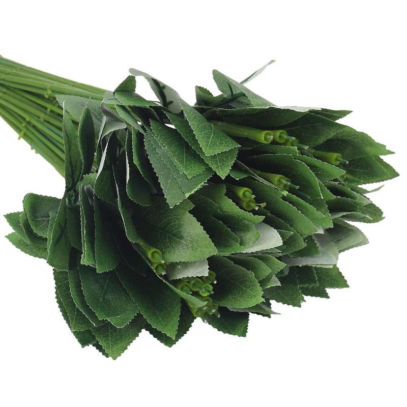 250pcs Artificial Fake Rose Flower Stems for Bouquet Flower Leaf