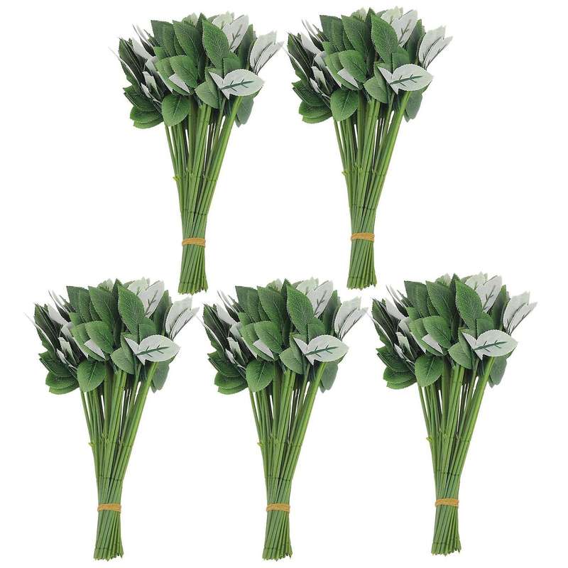 250pcs Artificial Fake Rose Flower Stems for Bouquet Flower Leaf