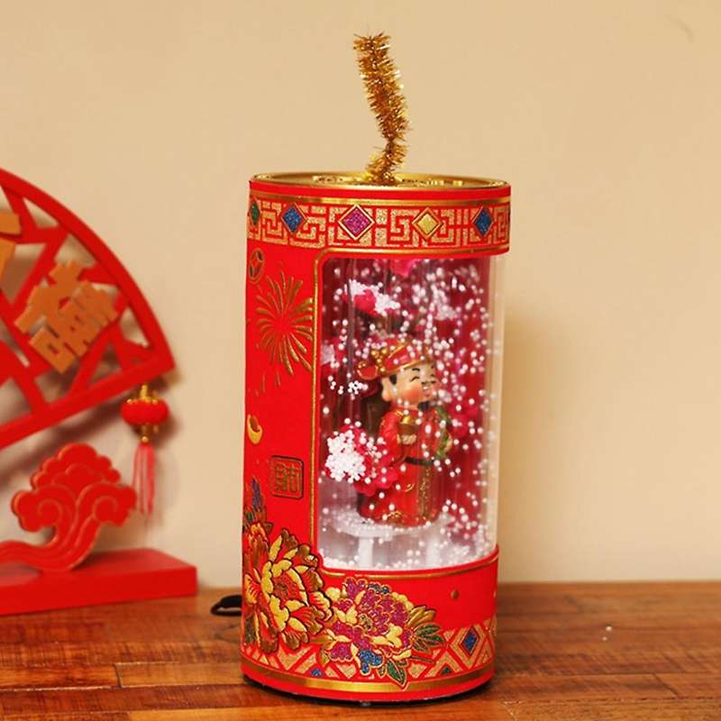 Spring Festival Snow Firecracker Shape Decoration New Year Ornaments