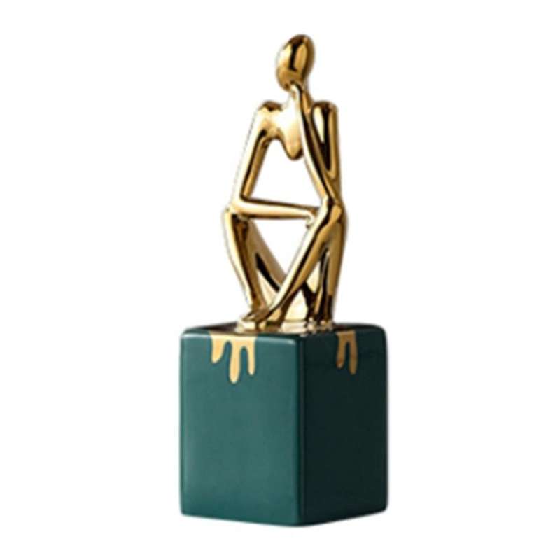 Abstract Thinker Character Statue Ceramic Home Office Desktop Decor A