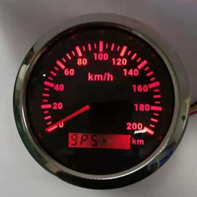 85mm 200km/h Gps Speedometer 9-32v with Red Odometer for Cars